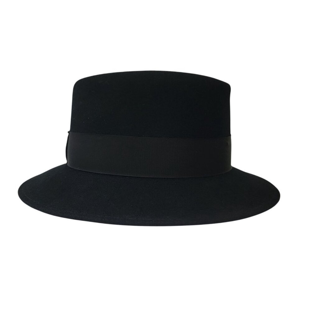 Vintage ROCKEL Men's Black Felt Fedora Hat Hute Max Voigt W Germany Sz 7 (56cm) - Picture 3 of 9